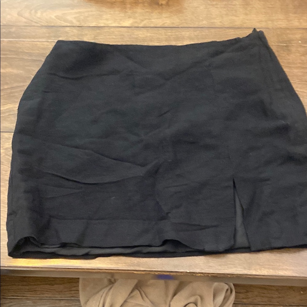 H&M Black Asymmetrical Pencil Mini Skirt